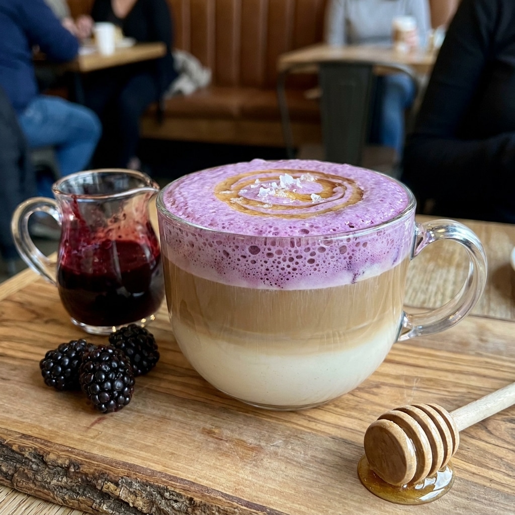 Salted Honey Latte with Blackberry Cold Foam