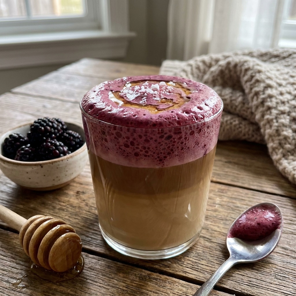Salted Honey Latte with Blackberry Cold Foam