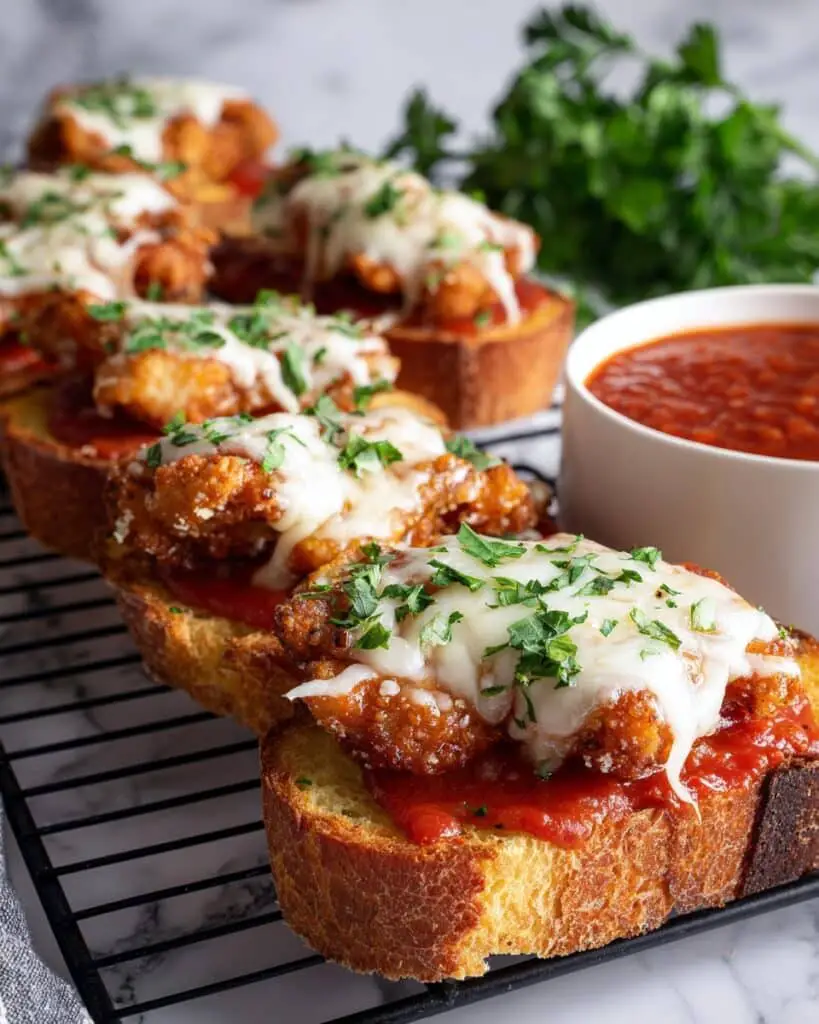 Garlic Bread Chicken Parmesan Pizzas Recipe