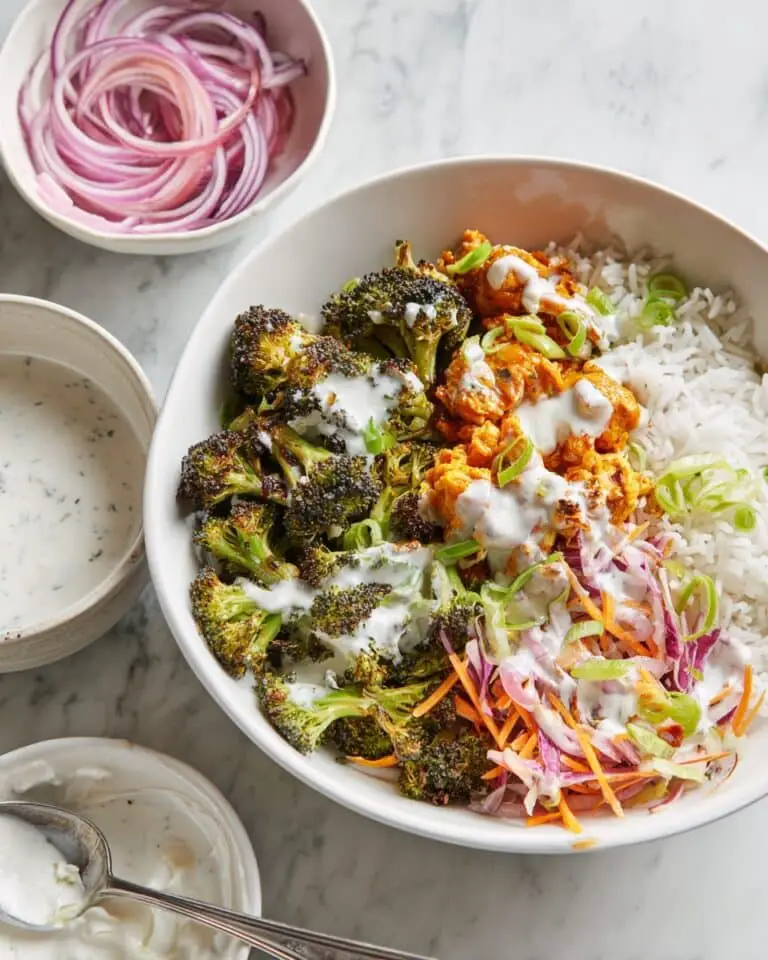 Buffalo Chicken Rice Bowls with Roasted Broccoli Recipe