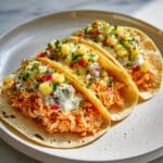 Crispy Coconut Shrimp Tacos with Pineapple Avocado Salsa and Cilantro-Lime Crema Recipe