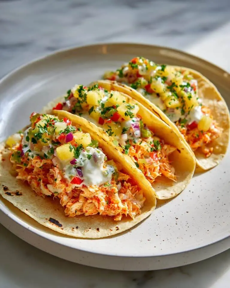 Crispy Coconut Shrimp Tacos with Pineapple Avocado Salsa and Cilantro-Lime Crema Recipe