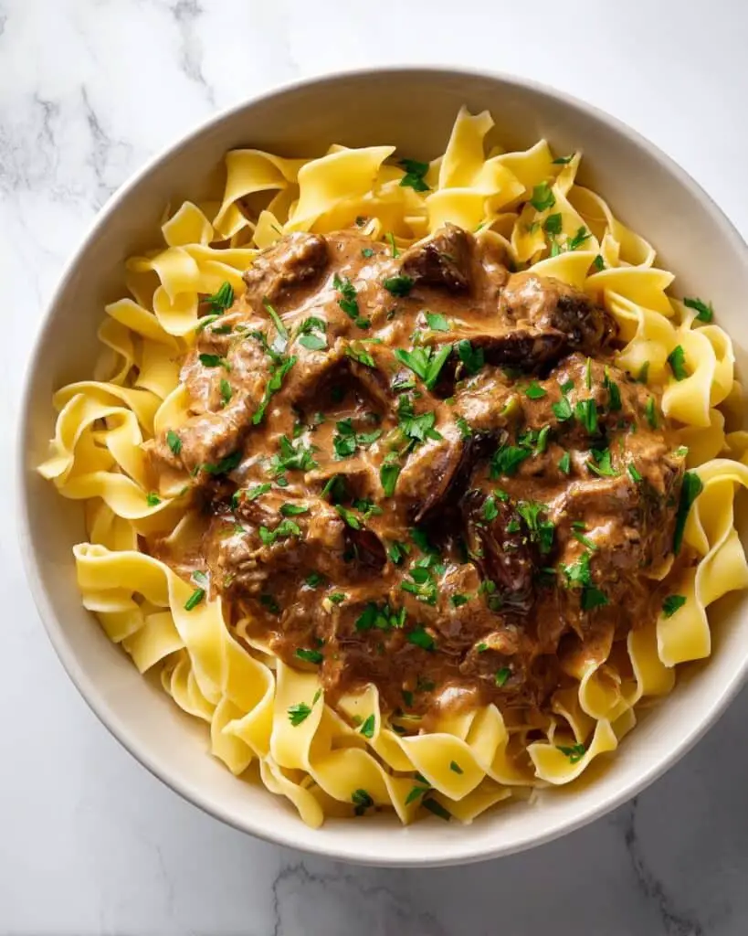 Creamy Beef and Mushroom Stroganoff Recipe