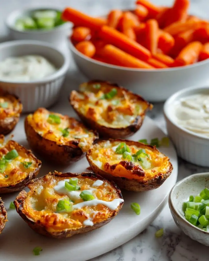 Air Fried Skinny Buffalo Chicken Potato Skins Recipe