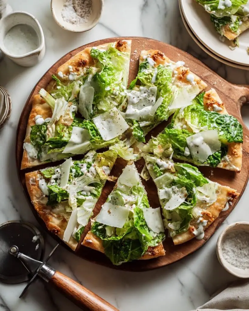 Grilled Chicken Caesar Salad Pizza Recipe