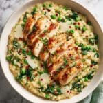Creamy Lemon Chicken Skillet with Spinach and Peas Recipe
