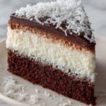 Chocolate Coconut Cake with Coconut Mousse and Chocolate Glaze Recipe