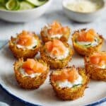 Zucchini Baskets with Ricotta, Smoked Salmon, and Lemon Zest Recipe