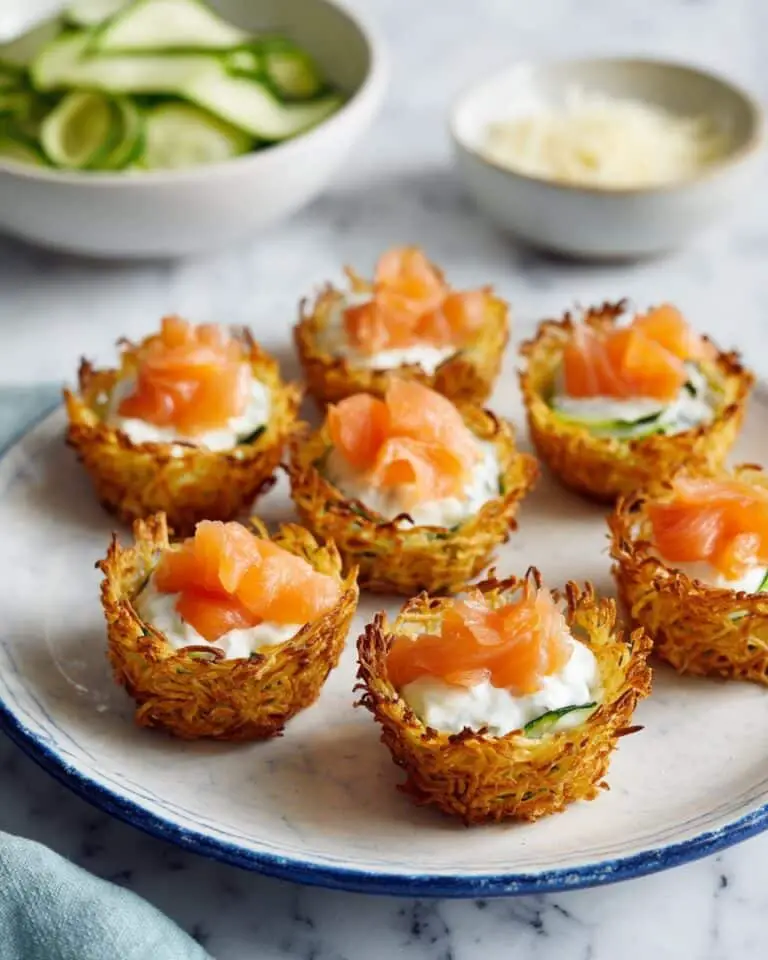 Zucchini Baskets with Ricotta, Smoked Salmon, and Lemon Zest Recipe