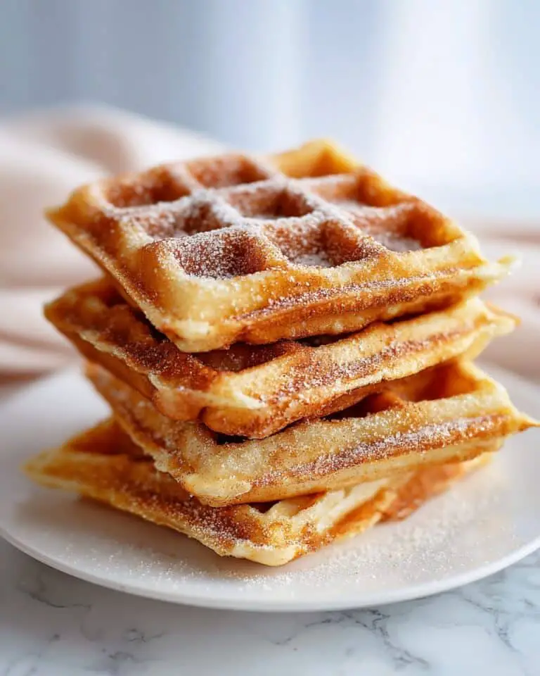 Churro Waffles with Caramel Pineapple and Whipped Cream Recipe