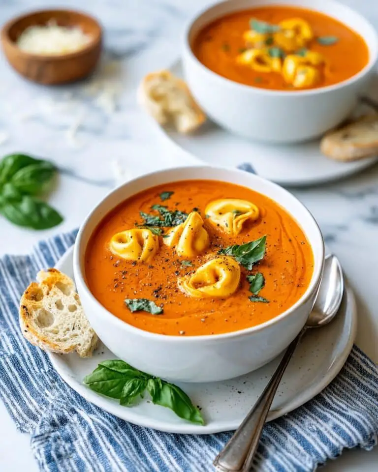 Slow Cooker Creamy Tomato Basil Tortellini Soup Recipe
