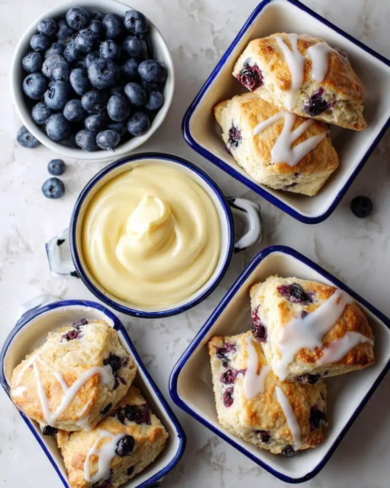 Blueberry Lemon Yogurt Biscuits with Lemon Glaze Recipe