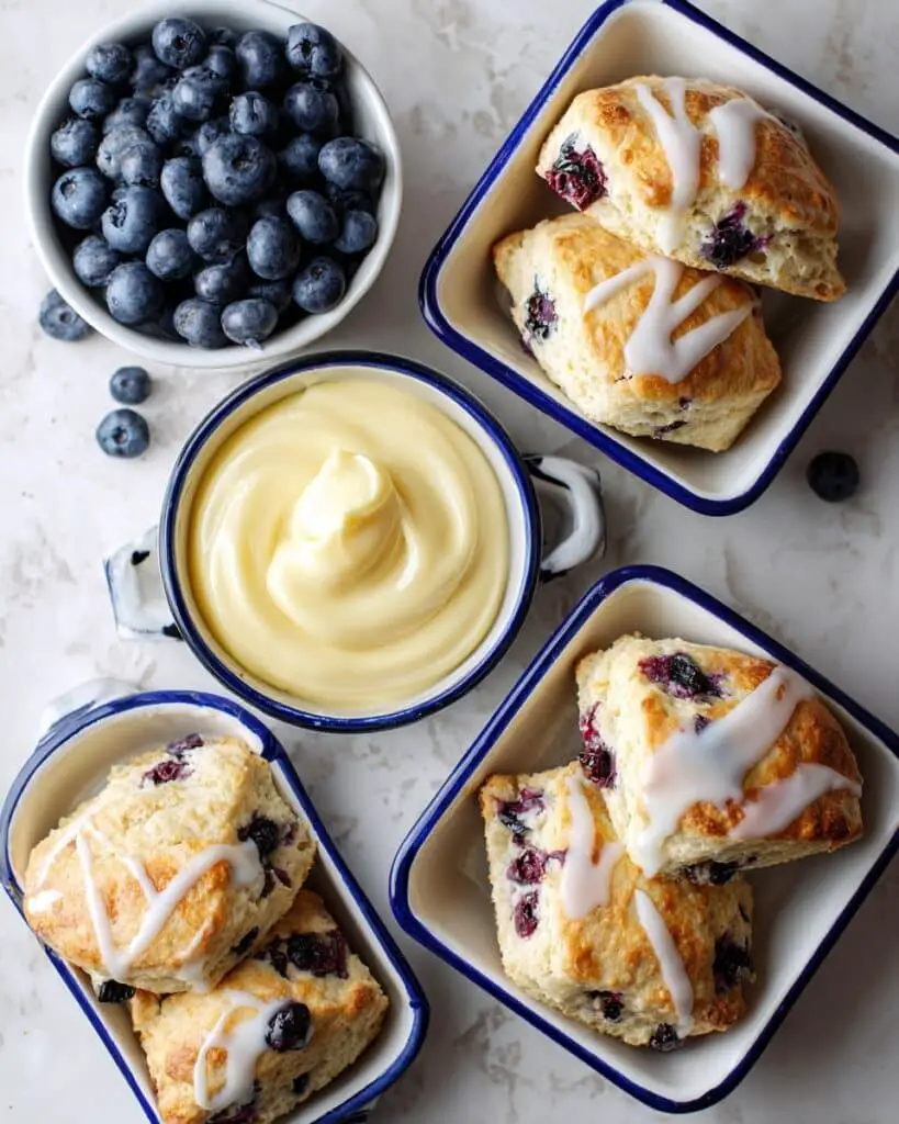 Blueberry Lemon Yogurt Biscuits with Lemon Glaze Recipe