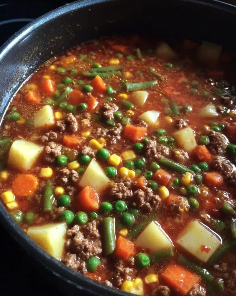 Crockpot Ground Beef Vegetable Soup Recipe