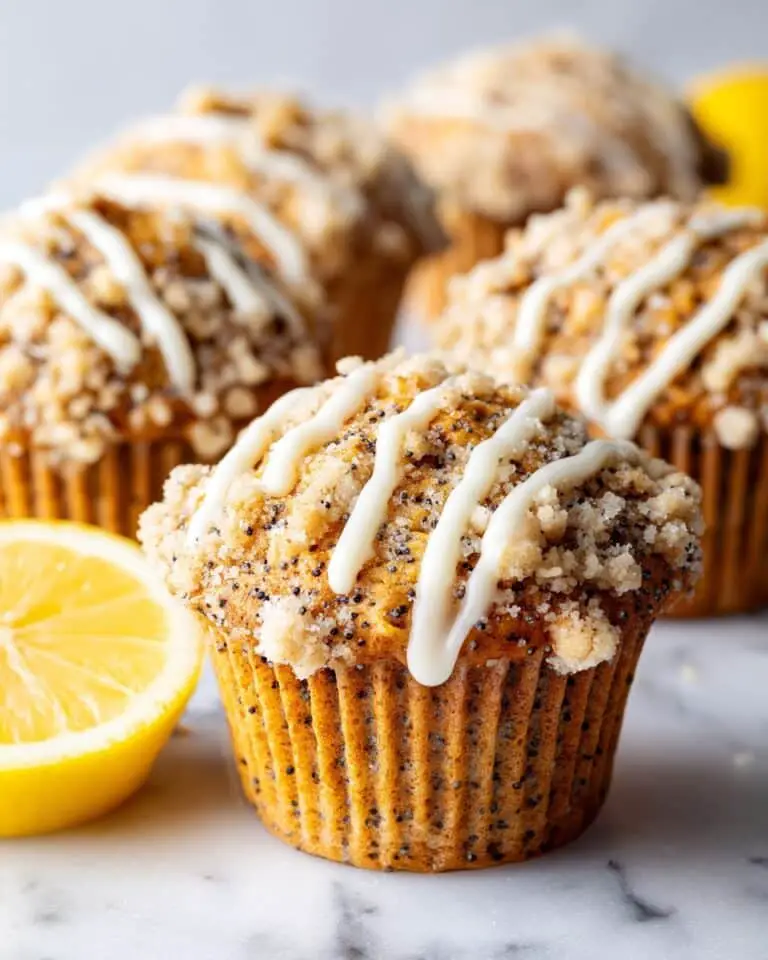 Lemon Poppy Seed Muffins with Lemon Streusel and Glaze Recipe