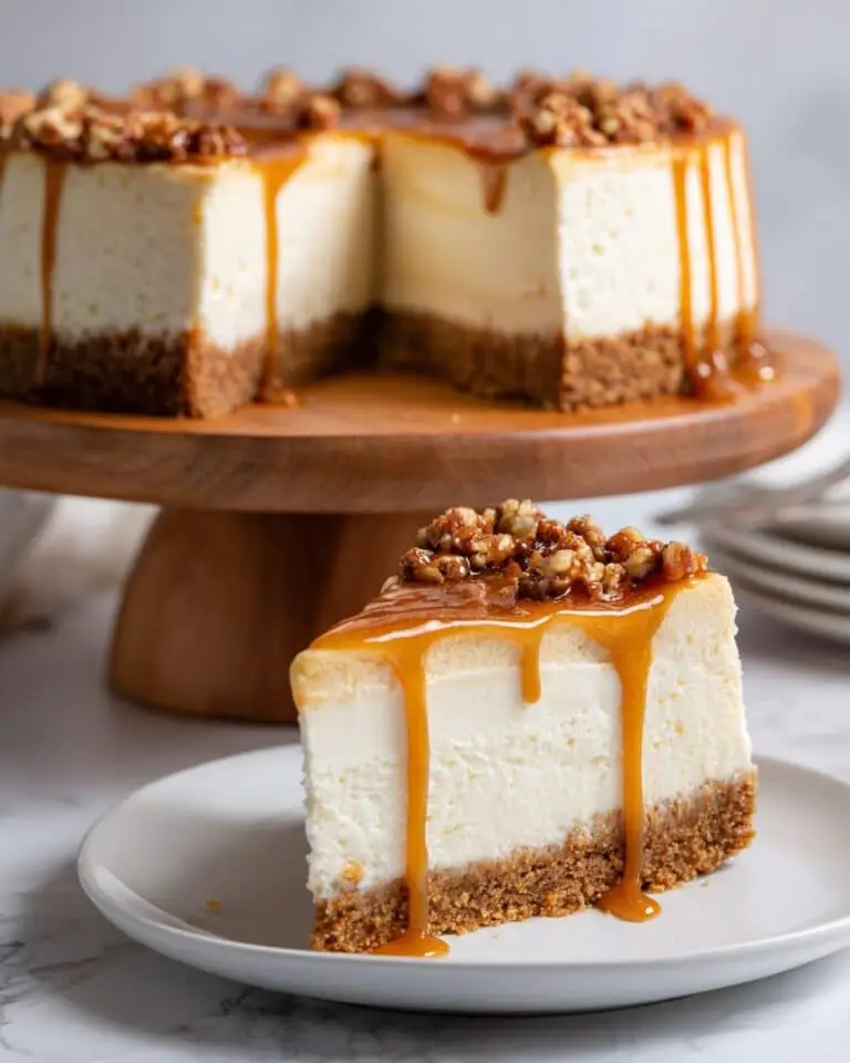 Apple Crumble Cheesecake with Salted Caramel Recipe