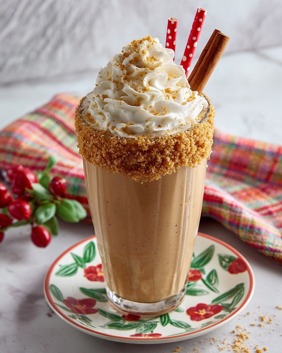 The image shows a clear glass mug filled with a light brown iced coffee drink with visible ice cubes. On top, there is a thick layer of white whipped cream sprinkled with brown cinnamon powder and garnished with small pieces of pecans. The mug sits on a wooden board with scattered pecans around it, and the background is a white marbled surface. In the background, there is a blurred orange candle and a metallic container with more pecans. photo taken with an iphone --ar 4:5 --v 7