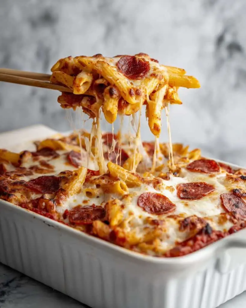 Italian Cheesy Pasta Bake with Salame Recipe