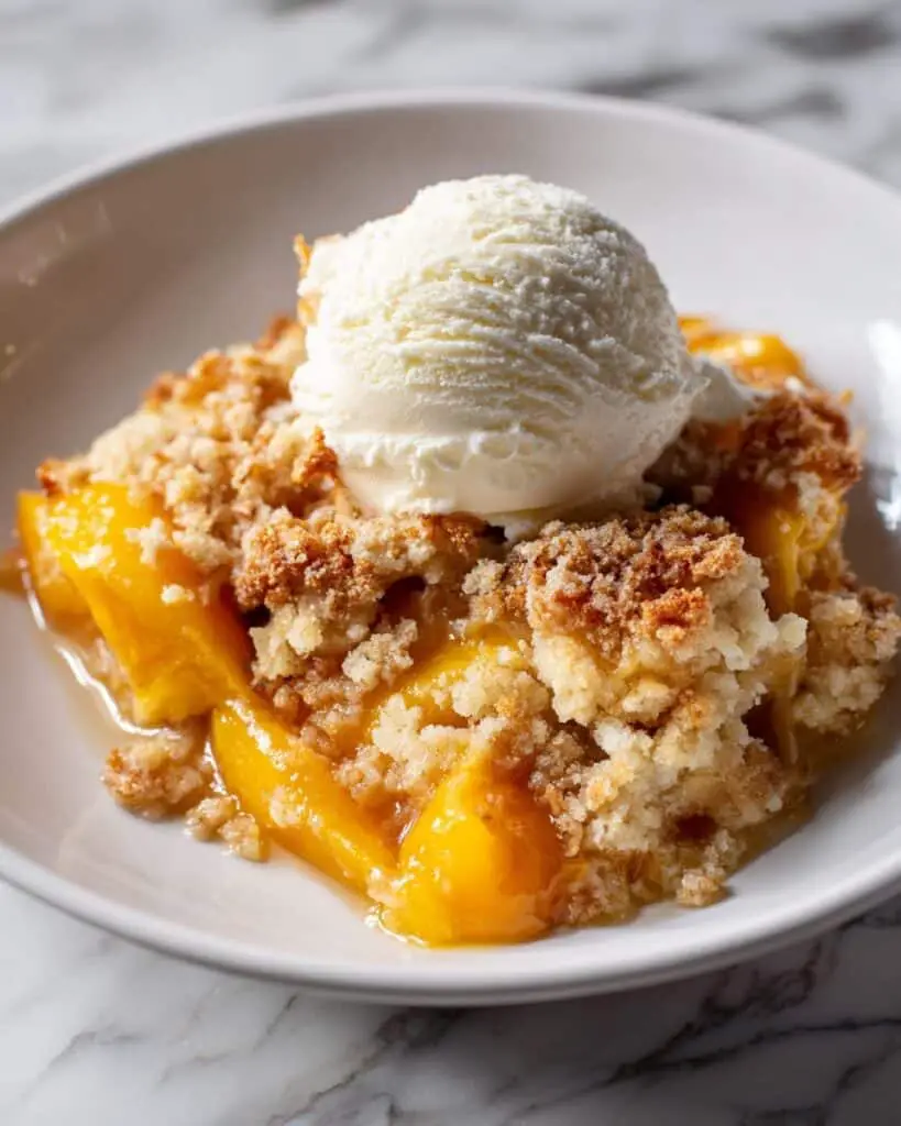 Peach Dump Cake with Cinnamon Recipe
