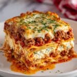 Classic Meat Lasagna with Ricotta and Mozzarella Recipe