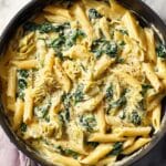 One-Pan Spinach Artichoke Pasta Recipe