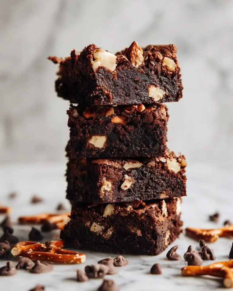 Warm Salted Caramel Pretzel Brownies Recipe
