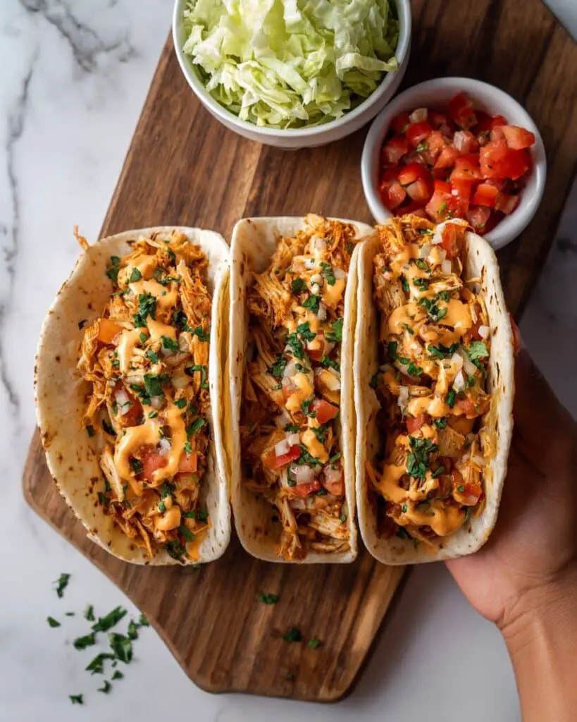 Slow Cooker Queso Chicken Tacos Recipe