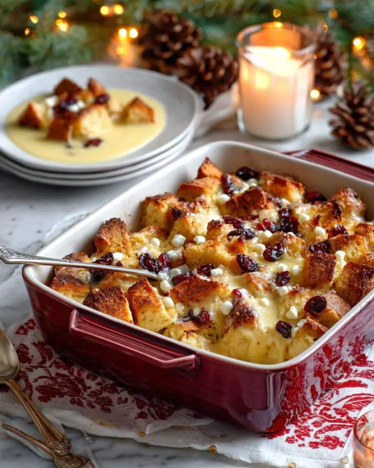 White Chocolate Cranberry Bread Pudding with Rum Crème Anglaise Recipe