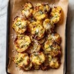 Smashed Roasted Cheesy Potatoes Recipe