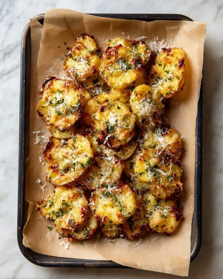 Smashed Roasted Cheesy Potatoes Recipe