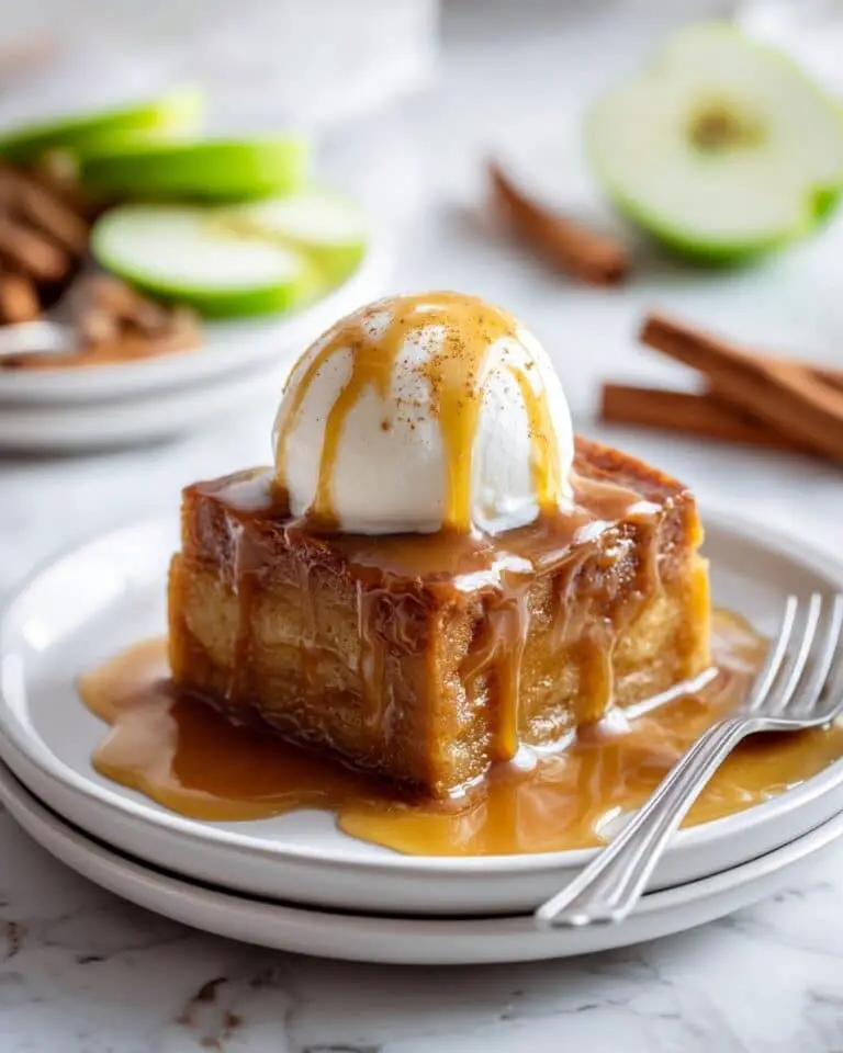 Apple Bread Pudding with Cinnamon and Maple Recipe
