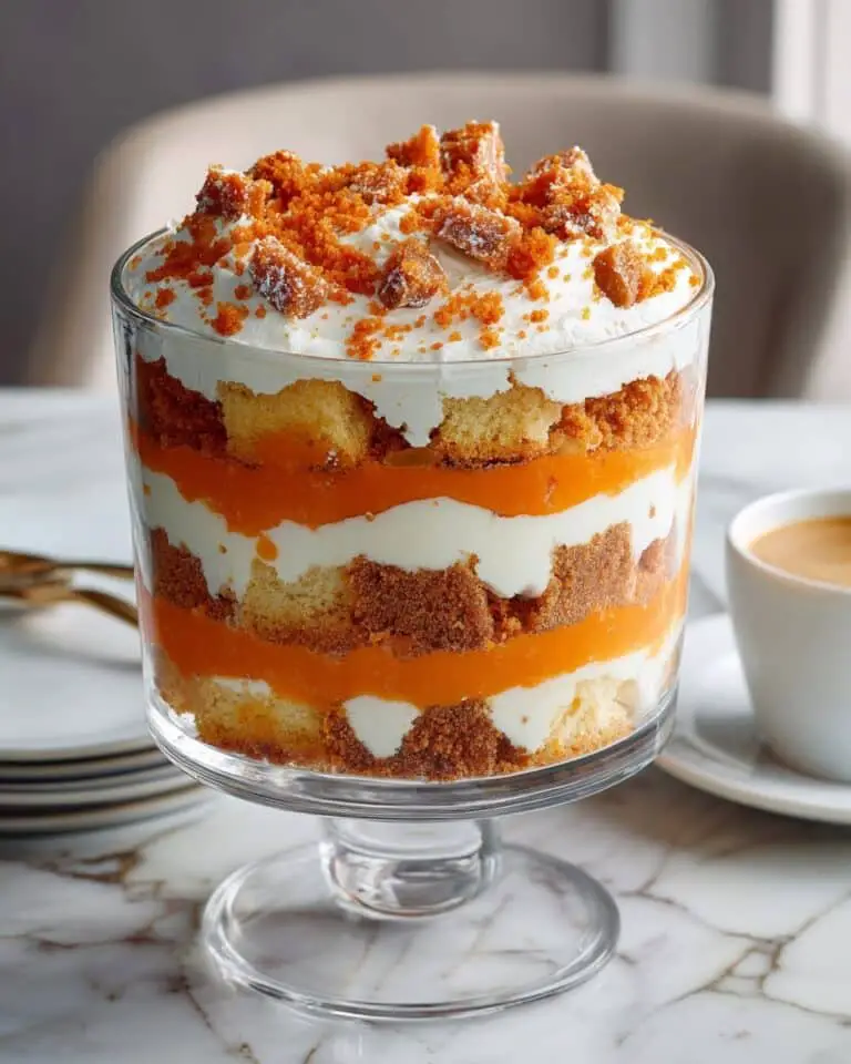 Pumpkin Trifle with Spice Cake, Cream Cheese, Toffee Bits, and Whipped Topping Recipe