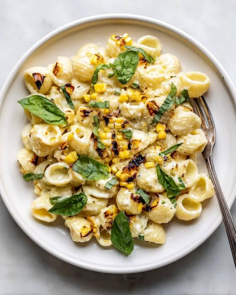Creamy Corn Pasta with Parmesan and Basil Recipe