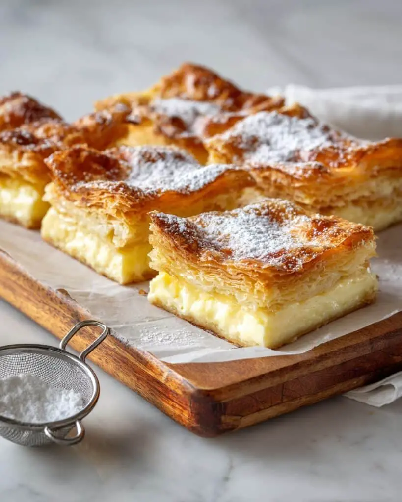 Greek Bougatsa: Crunchy Custard-Filled Phyllo Pastries Recipe