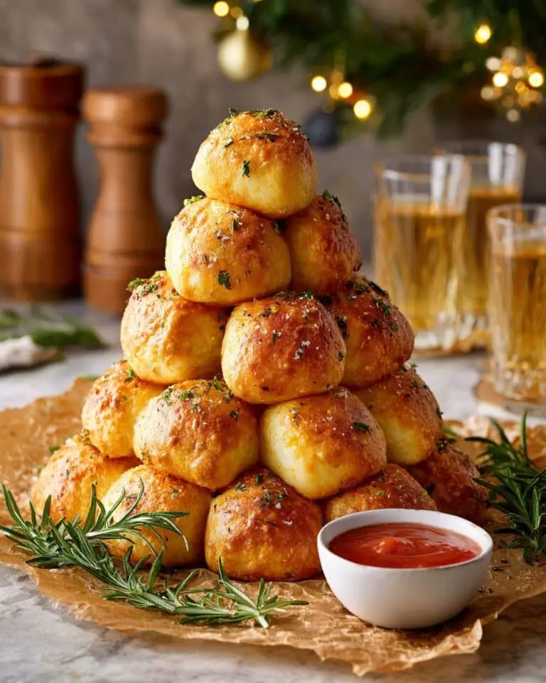 Pull-Apart Cheesy Garlic Christmas Tree Bread Recipe