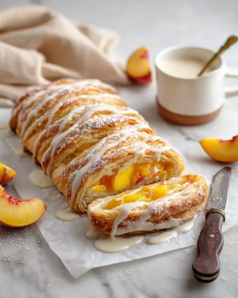 Easy Peach and Cream Cheese Danish with Puff Pastry Recipe