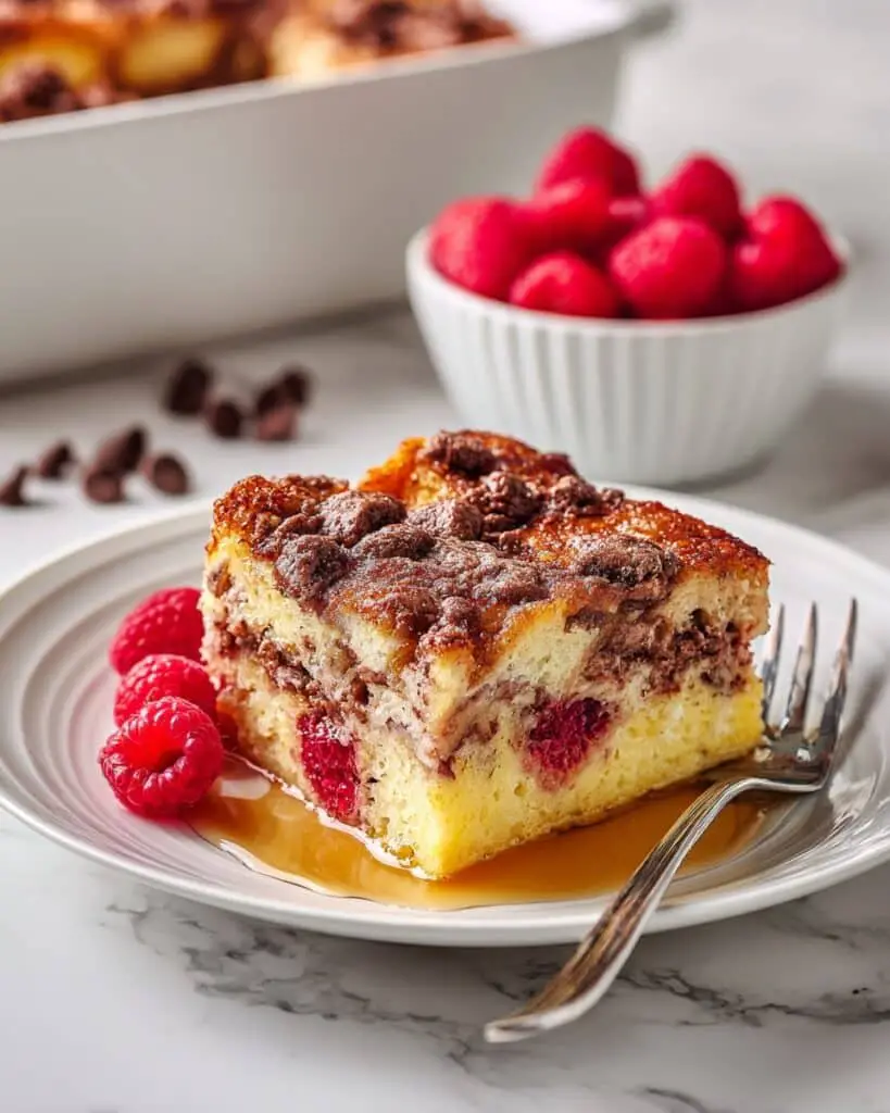 Overnight Raspberry and Chocolate French Toast Casserole Recipe