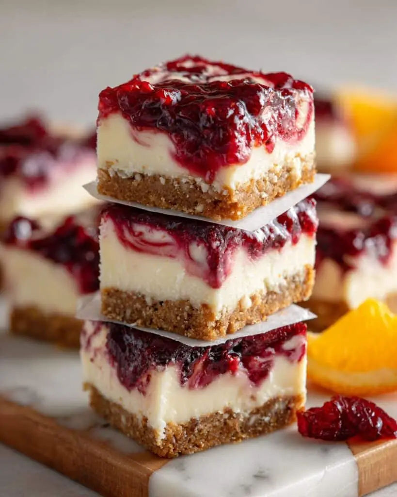 Ultimate Cranberry Cheesecake Bars with Orange Cranberry Swirl Recipe