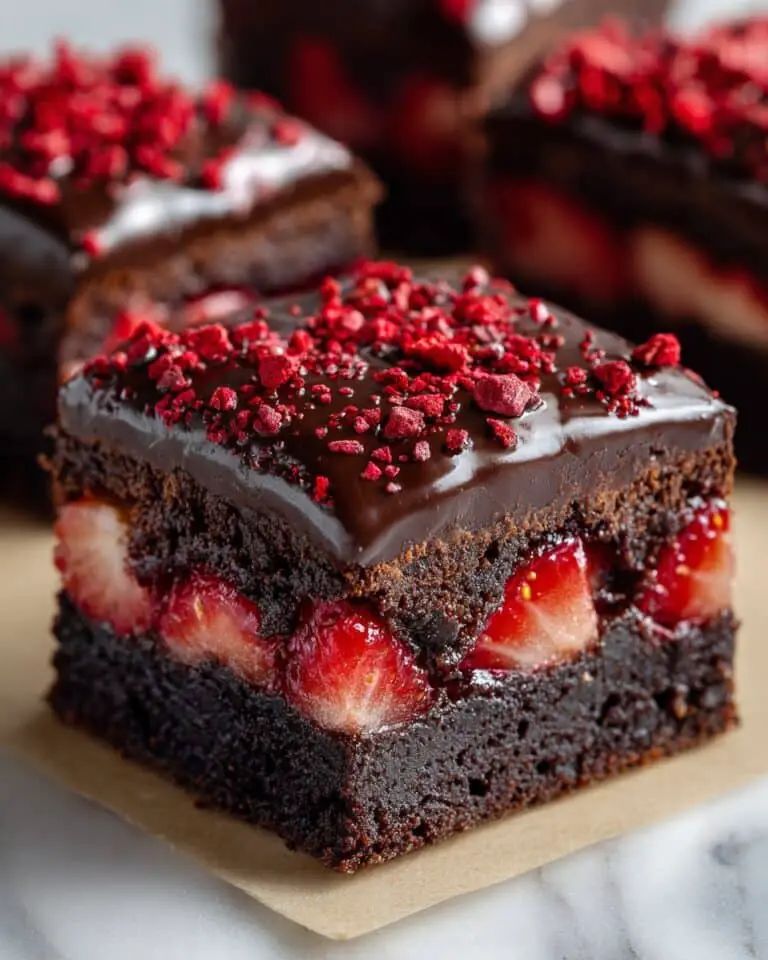 Strawberry Brownies with Chocolate Ganache Recipe