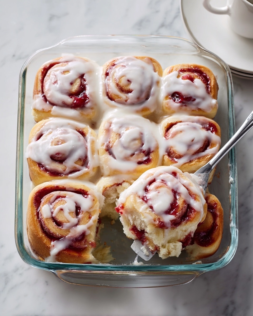 Strawberry Cinnamon Rolls with Cream Cheese Frosting Recipe