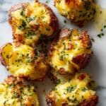 Smashed Roasted Cheesy Potatoes Recipe