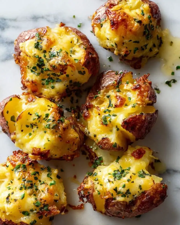 Smashed Roasted Cheesy Potatoes Recipe